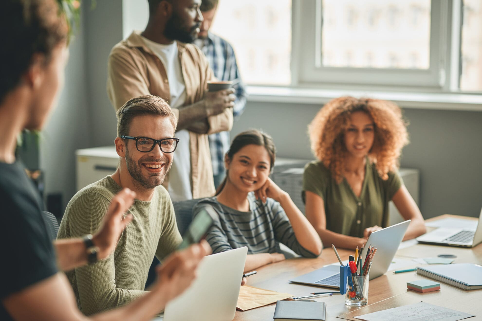 Young project management professionals at work