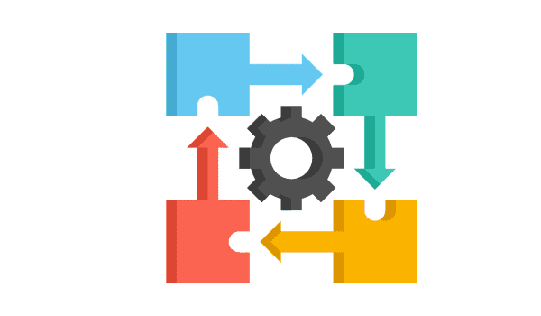 graphic icon of a connected puzzle