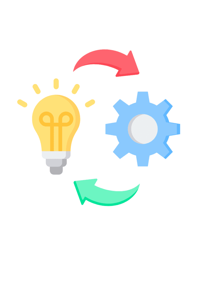 illustration of light bulb, in a  circle motion. 