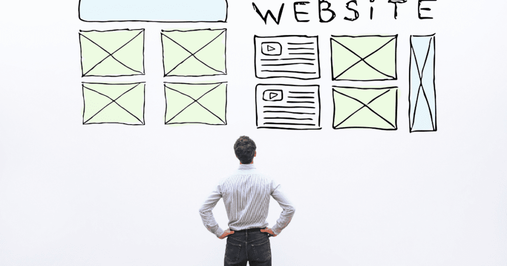 image of website layout with the words "website" written across.