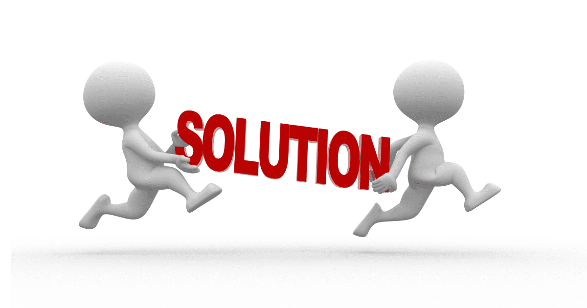 image with the words "solution" written across
